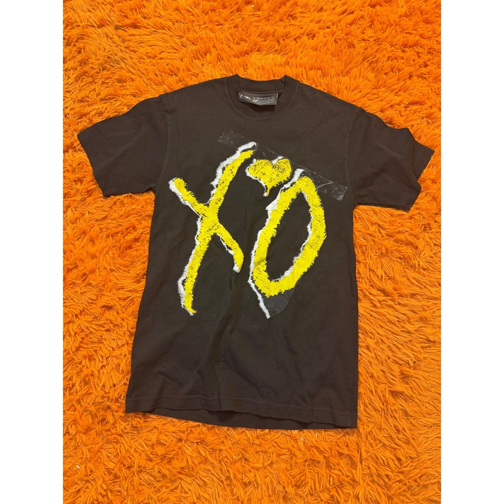Vlone x The Weeknd XO Black T-Shirt Yellow Logo Graphic Mens Size Small